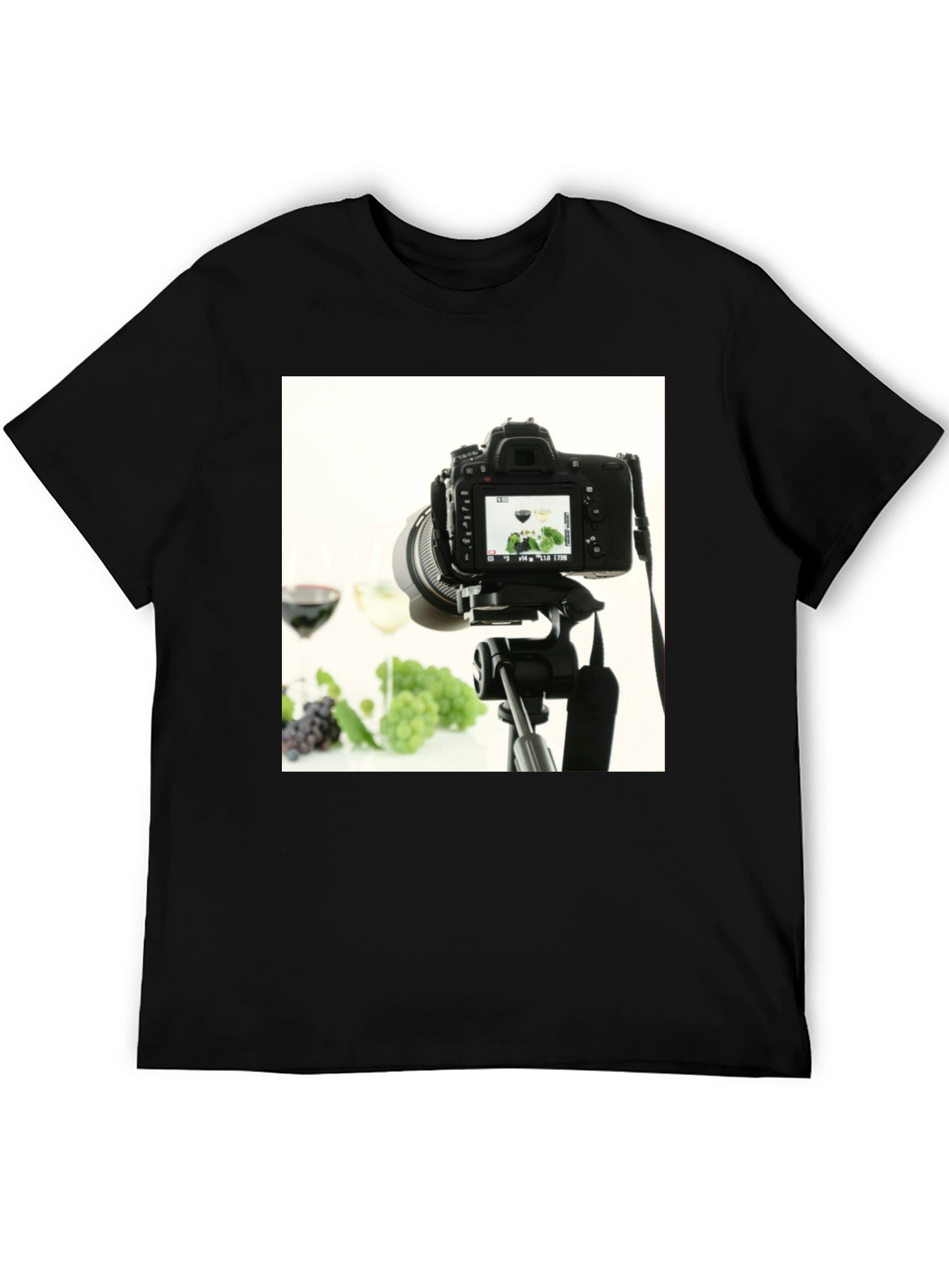 Photographers Delight: Camera & Wine Graphic Tee