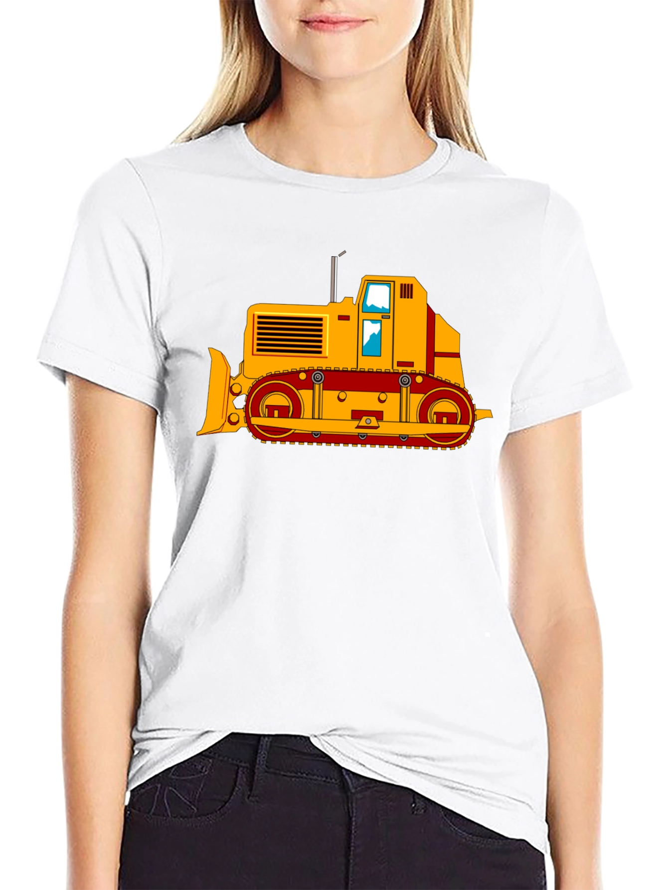 Bulldozer Graphic Tee - Black Cotton T-Shirt