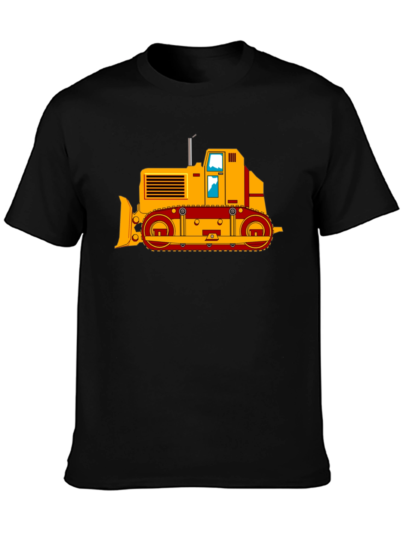 Bulldozer Graphic Tee - Black Cotton T-Shirt