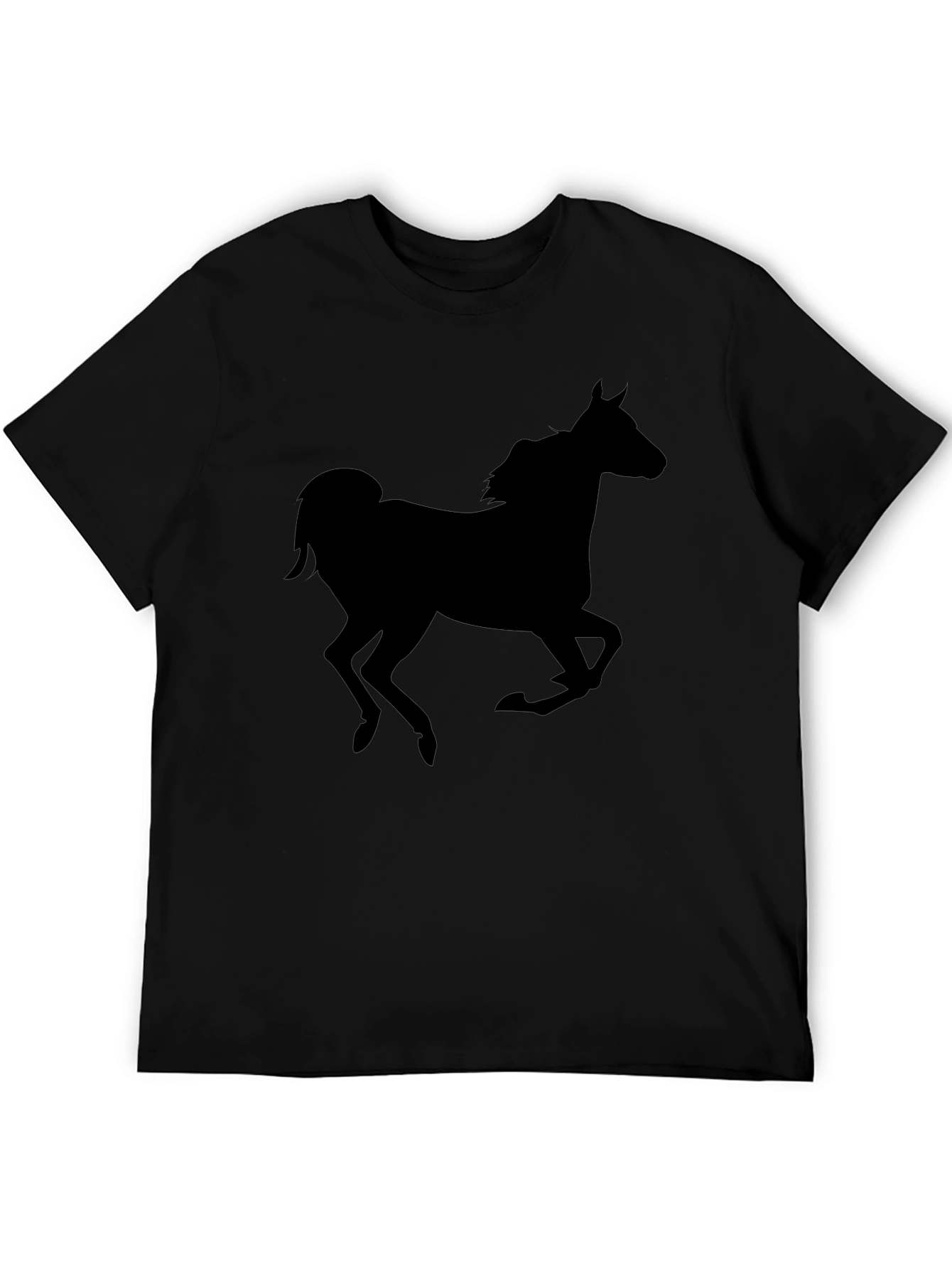 Black Horse Silhouette Graphic T-Shirt