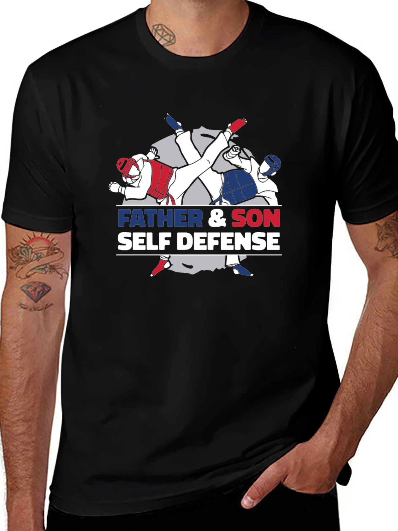 Father & Son Self Defense Black T-Shirt