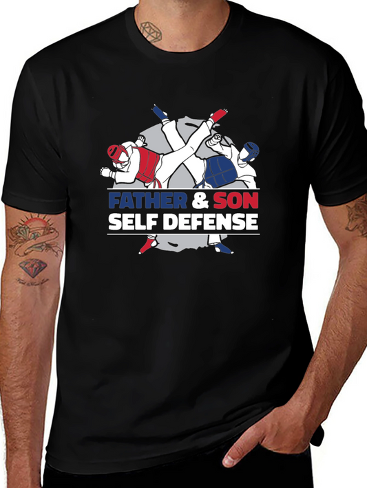Father & Son Self Defense Black T-Shirt