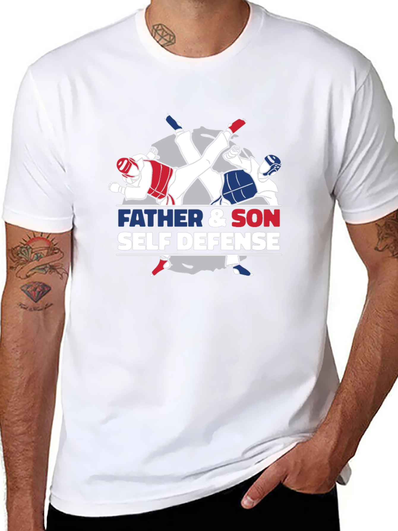Father & Son Self Defense Black T-Shirt