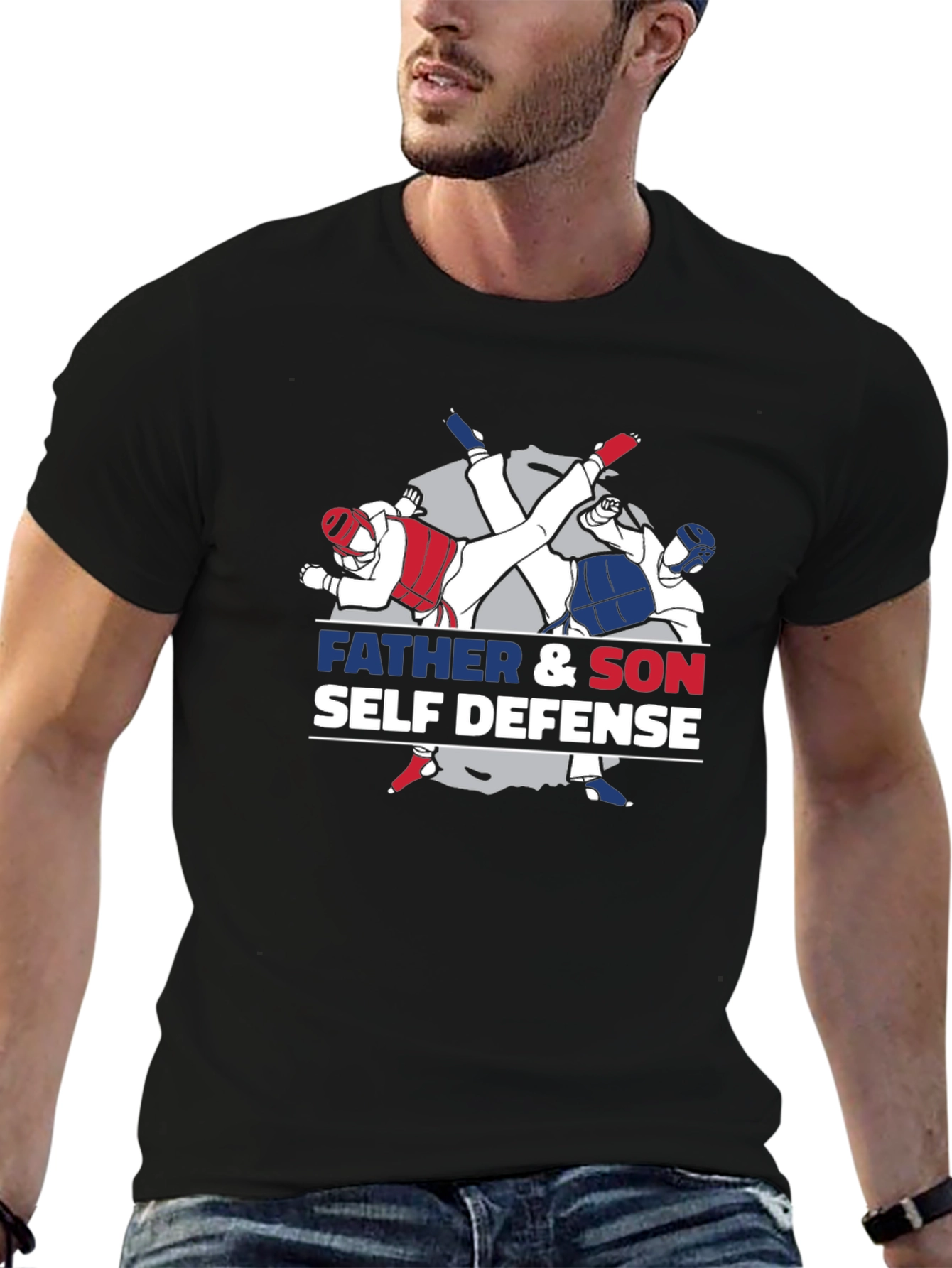 Father & Son Self Defense Black T-Shirt