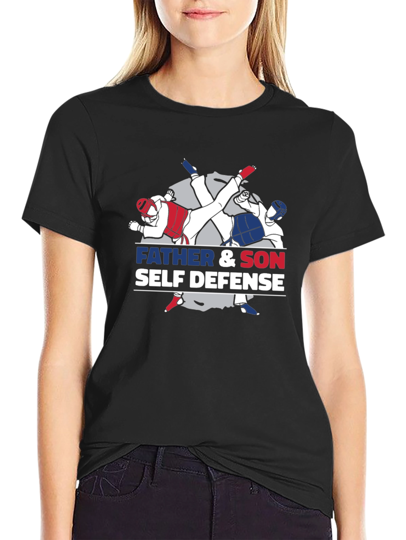 Father & Son Self Defense Black T-Shirt