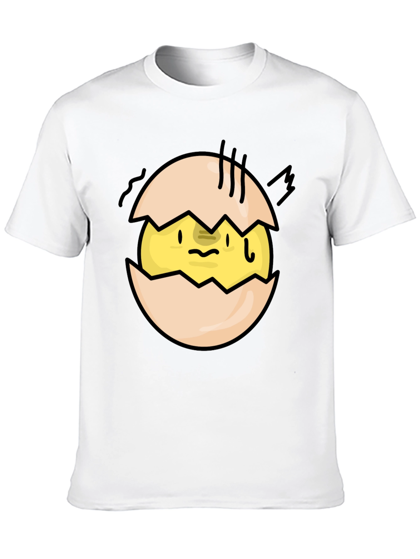 Cracked Egg Chick Graphic Tee - Quirky Black T-Shirt