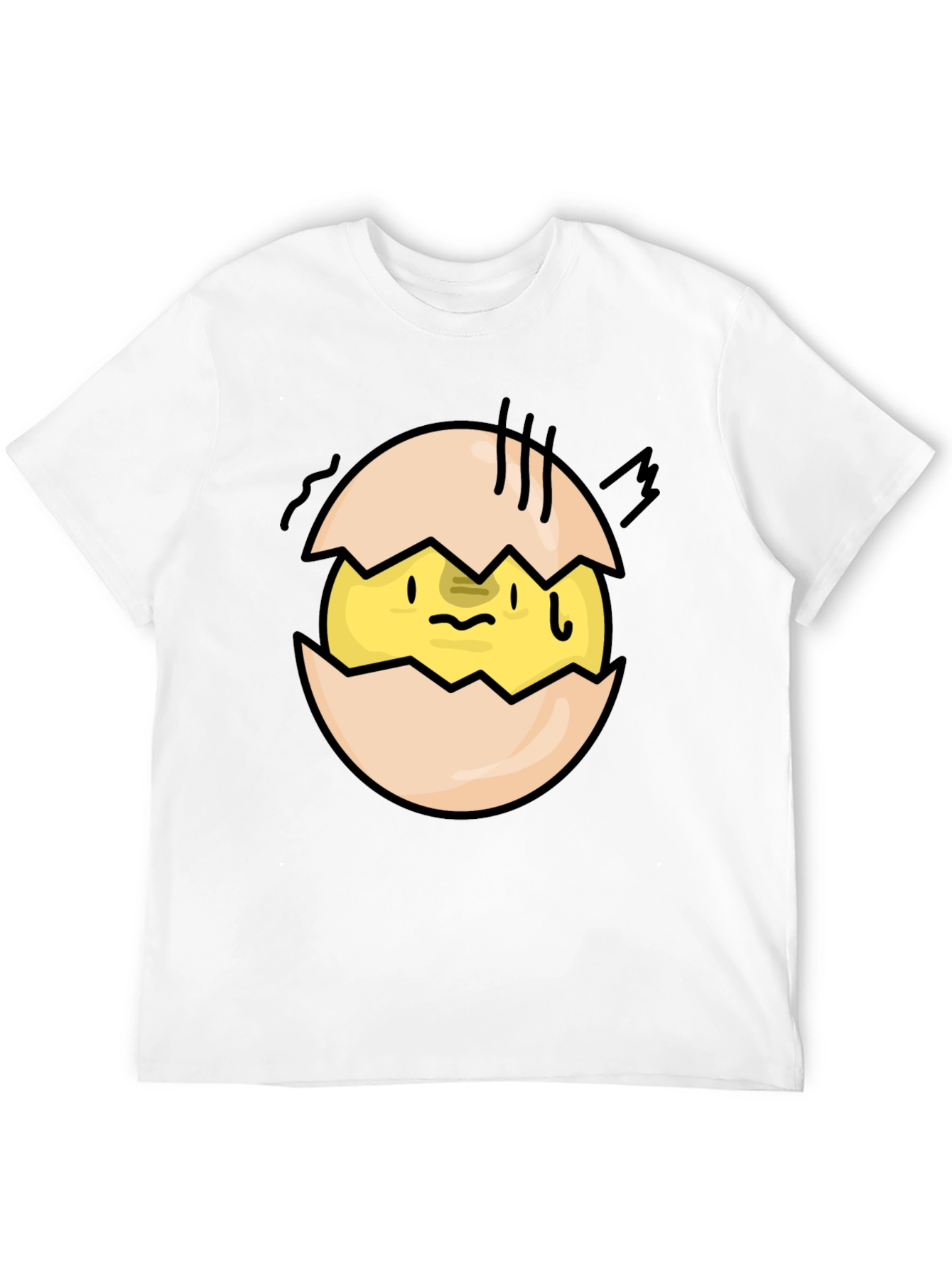 Cracked Egg Chick Graphic Tee - Quirky Black T-Shirt