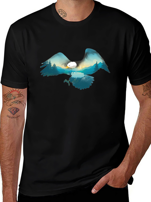 Eagle Mountain Scene Graphic Tee - Black