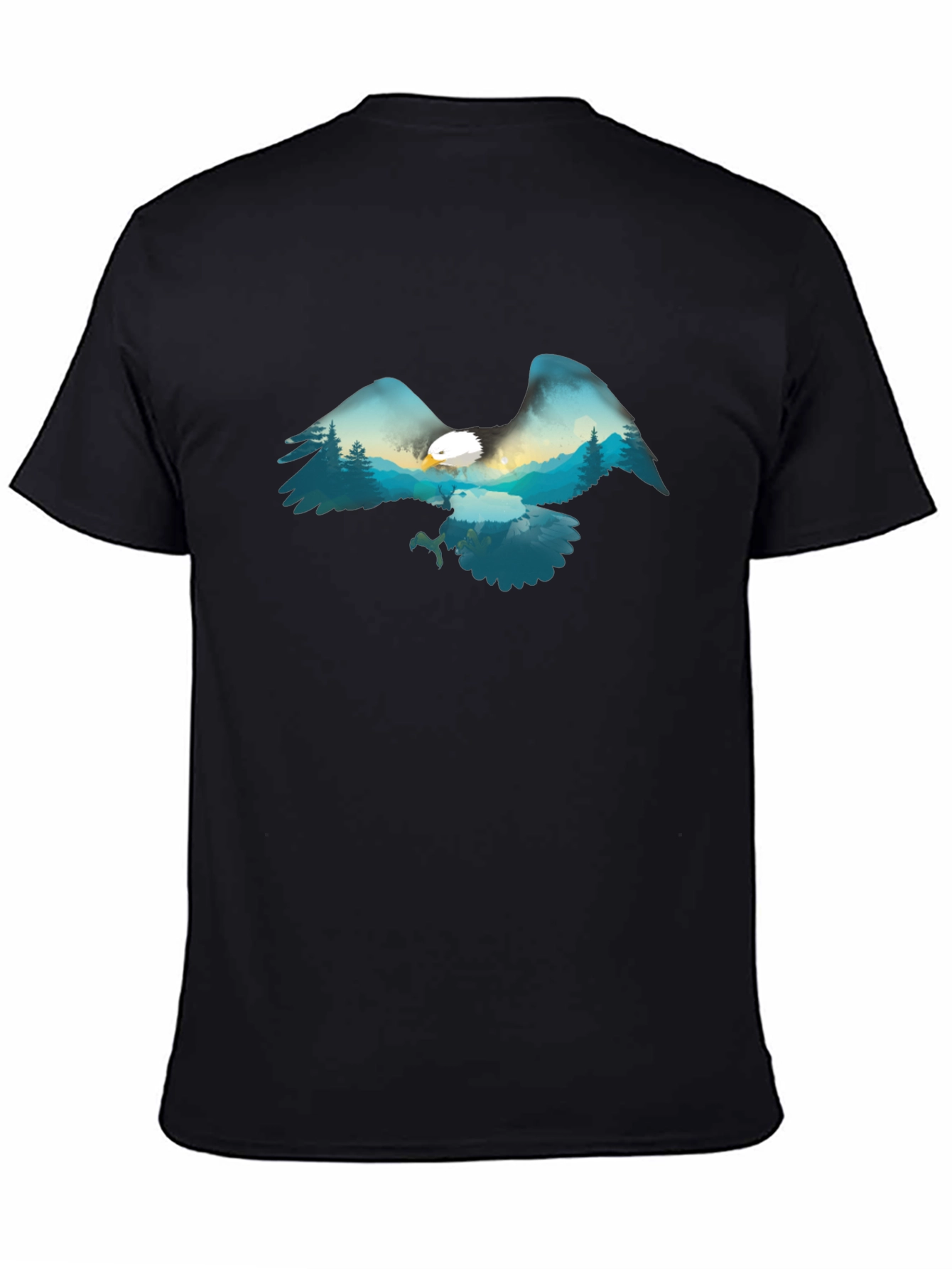 Eagle Mountain Scene Graphic Tee - Black