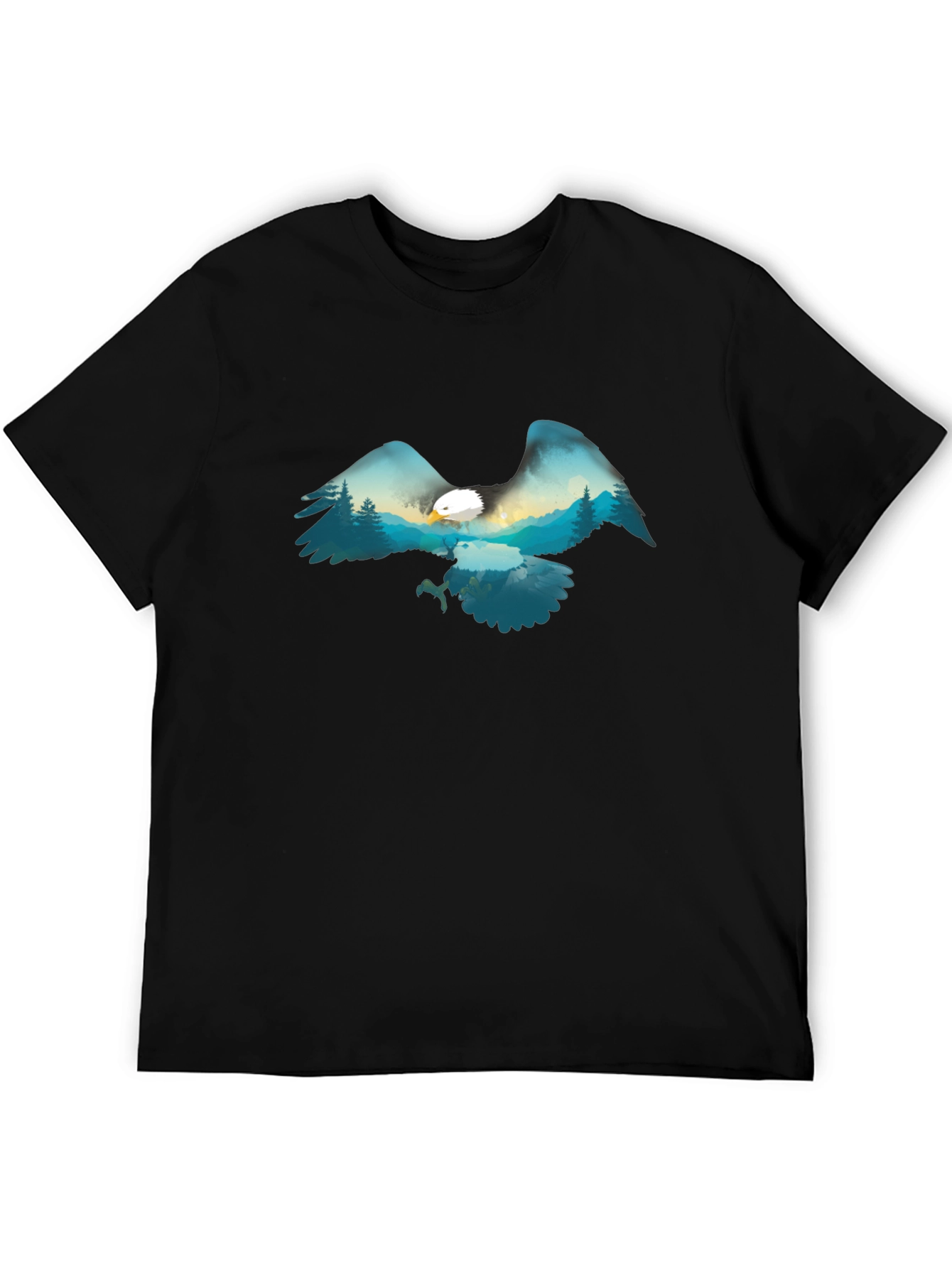 Eagle Mountain Scene Graphic Tee - Black