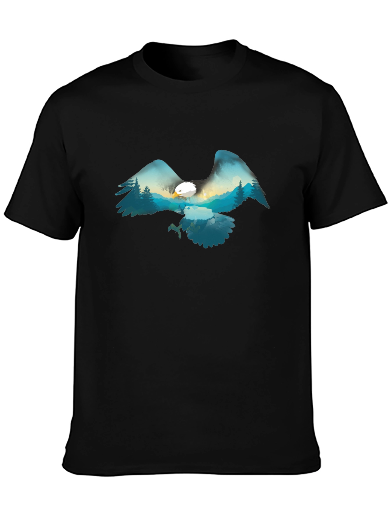 Eagle Mountain Scene Graphic Tee - Black