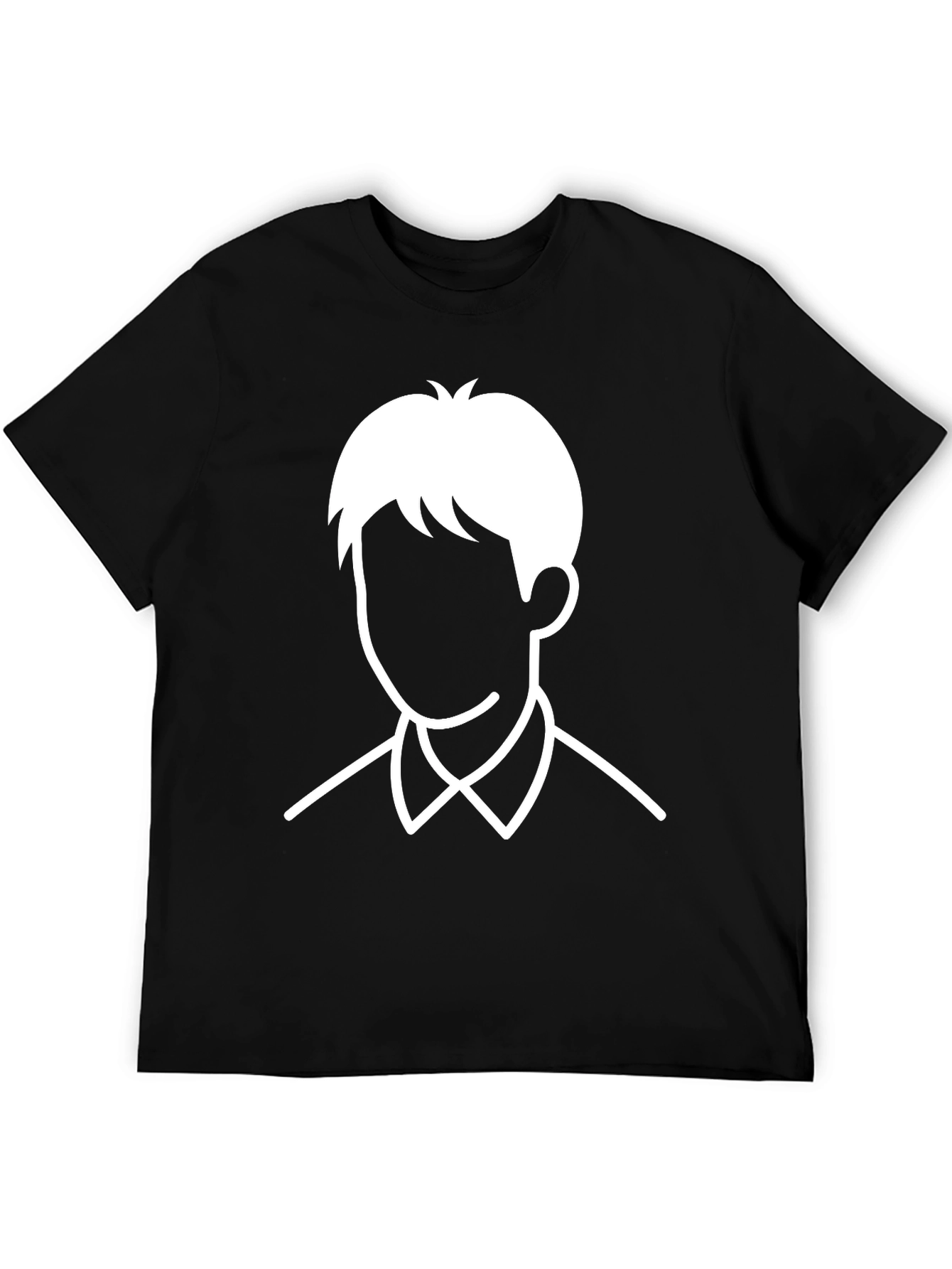 Minimalist Face Graphic T-Shirt - Black