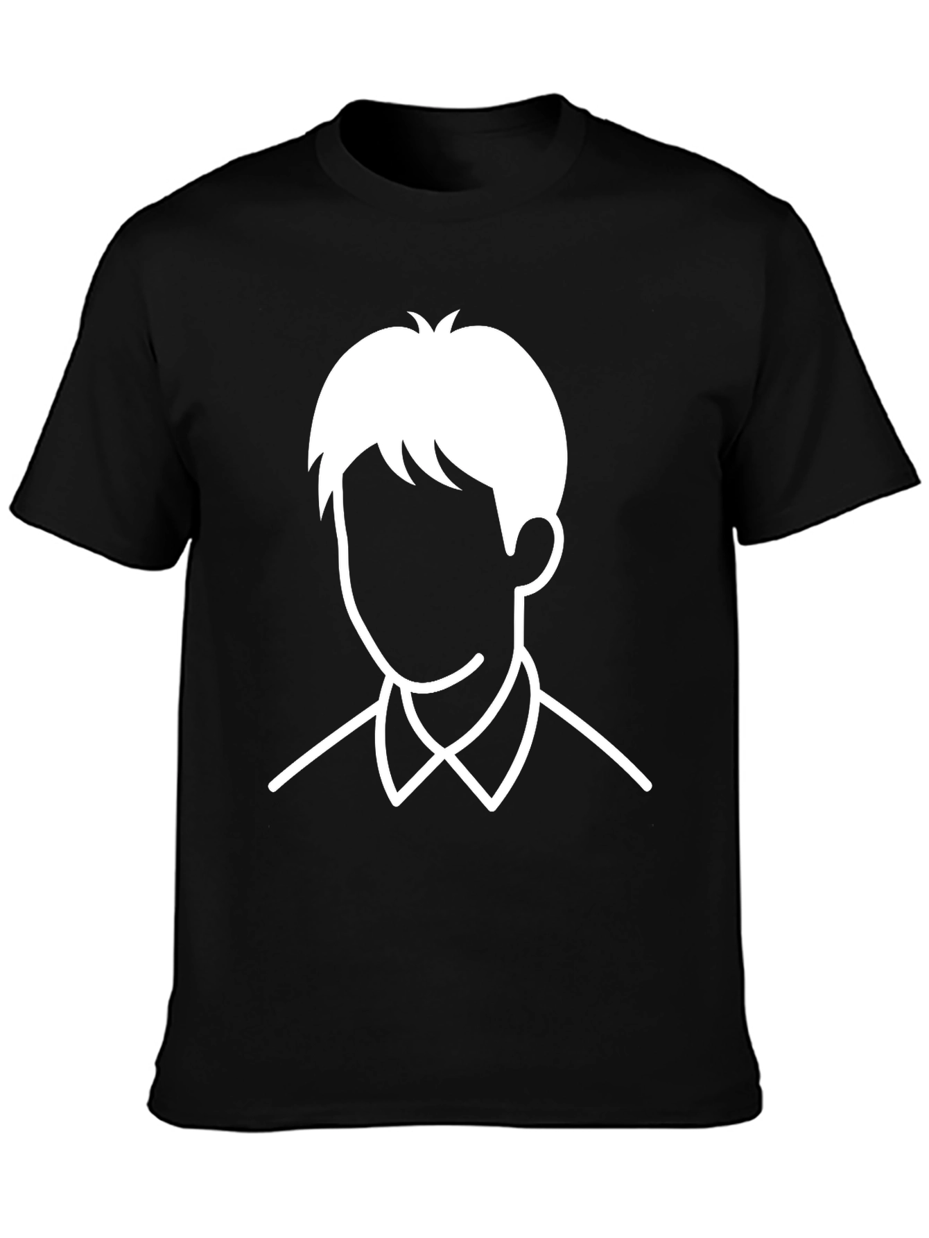Minimalist Face Graphic T-Shirt - Black