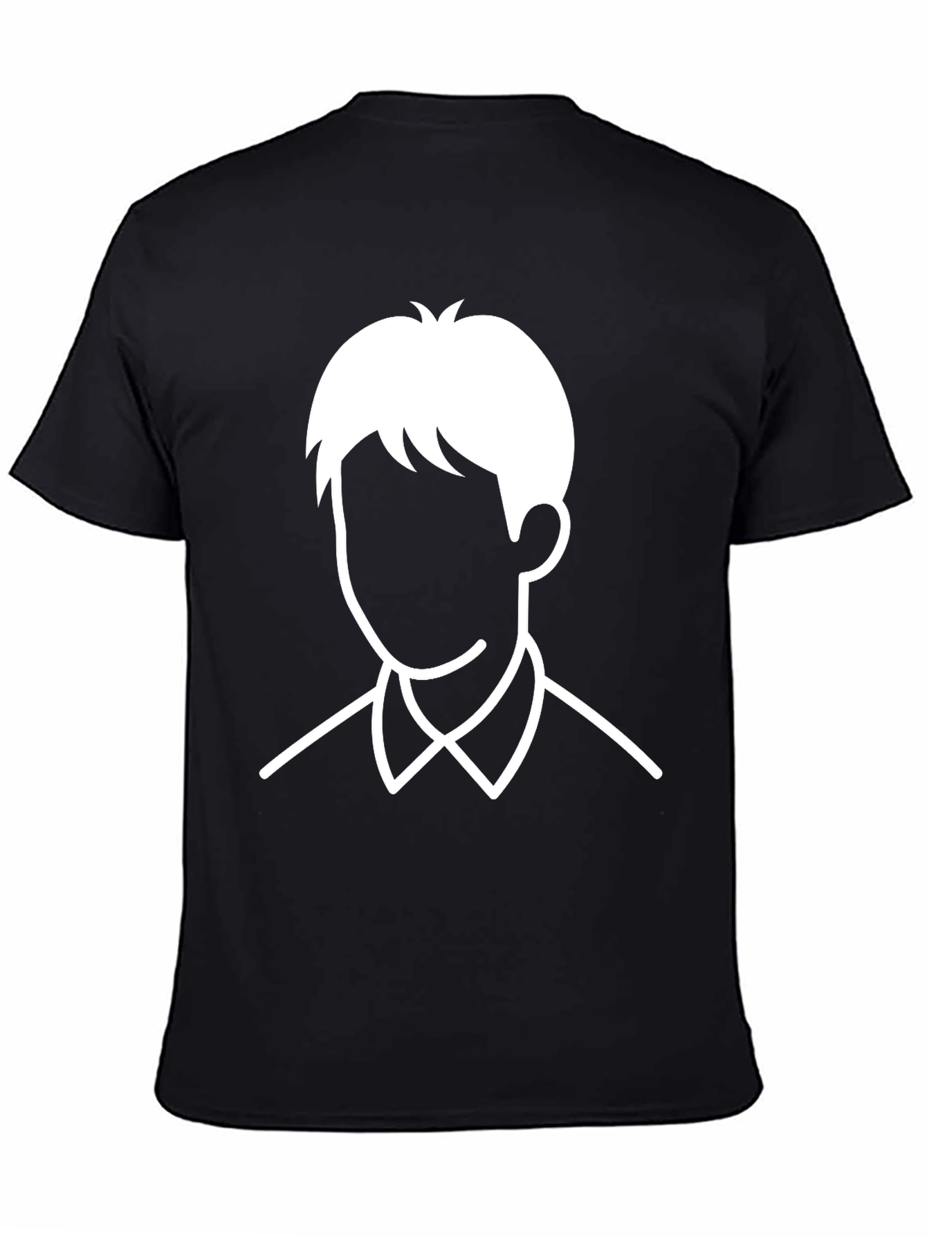 Minimalist Face Graphic T-Shirt - Black