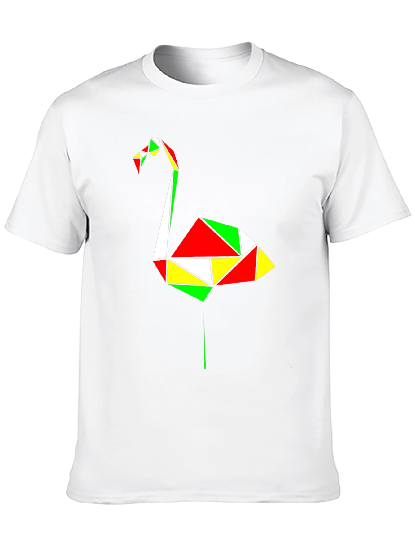 Geometric Flamingo Graphic Tee - Modern Art Shirt