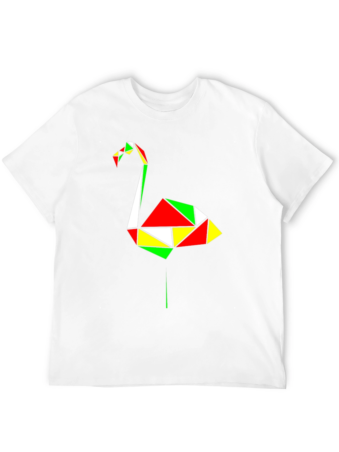 Geometric Flamingo Graphic Tee - Modern Art Shirt