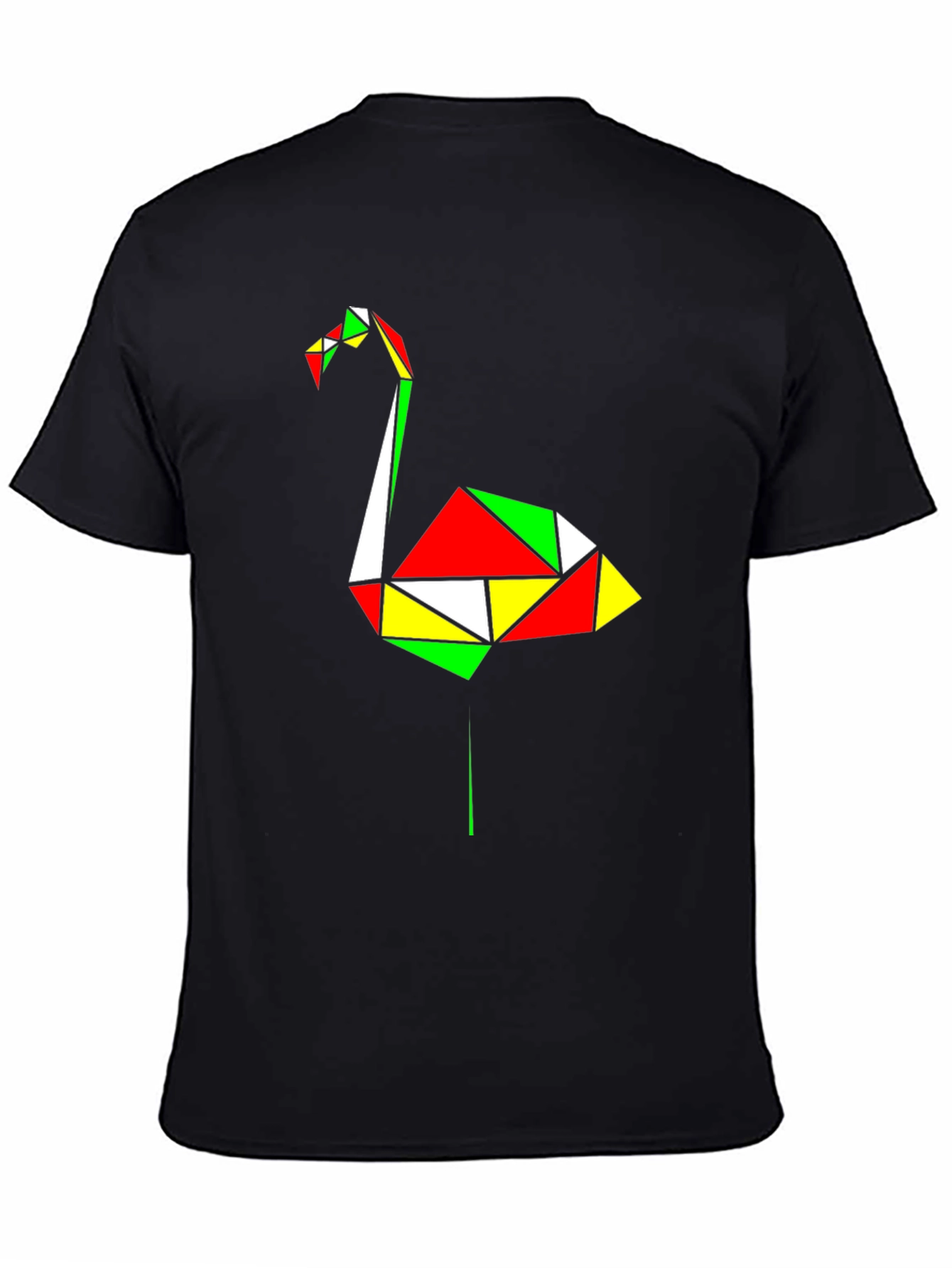 Geometric Flamingo Graphic Tee - Modern Art Shirt