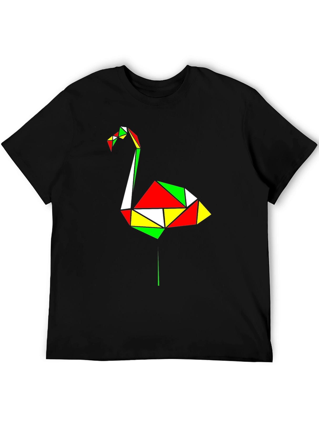Geometric Flamingo Graphic Tee - Modern Art Shirt