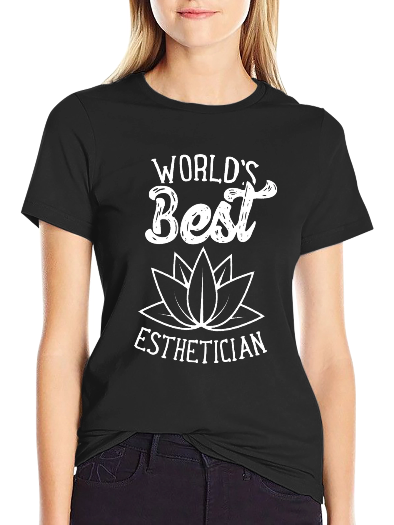 Worlds Best Esthetician Black T-Shirt