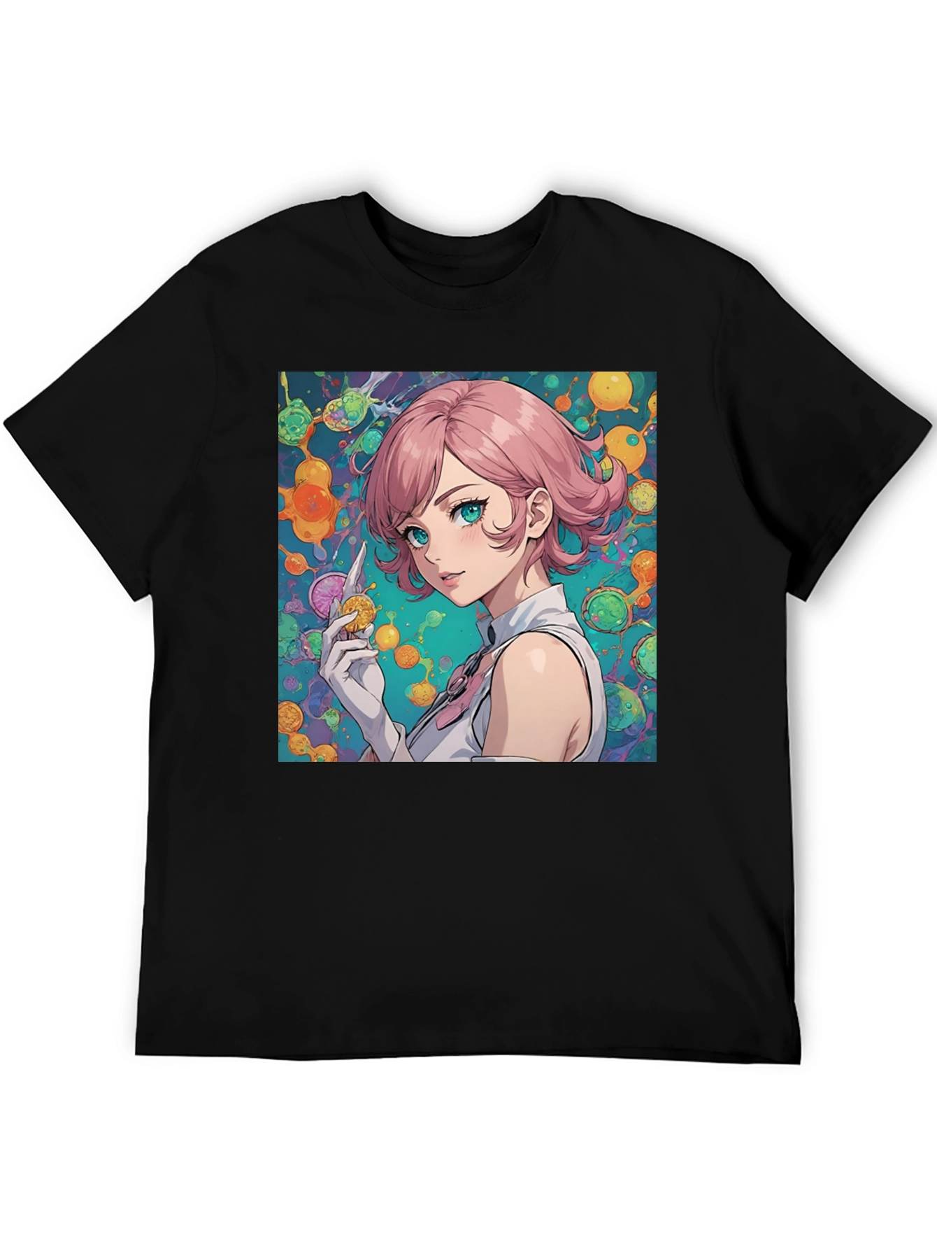 Anime Girl Graphic Tee - Stylish Black T-Shirt