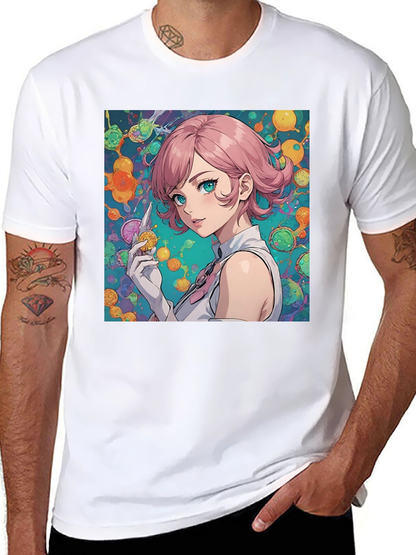 Anime Girl Graphic Tee - Stylish Black T-Shirt