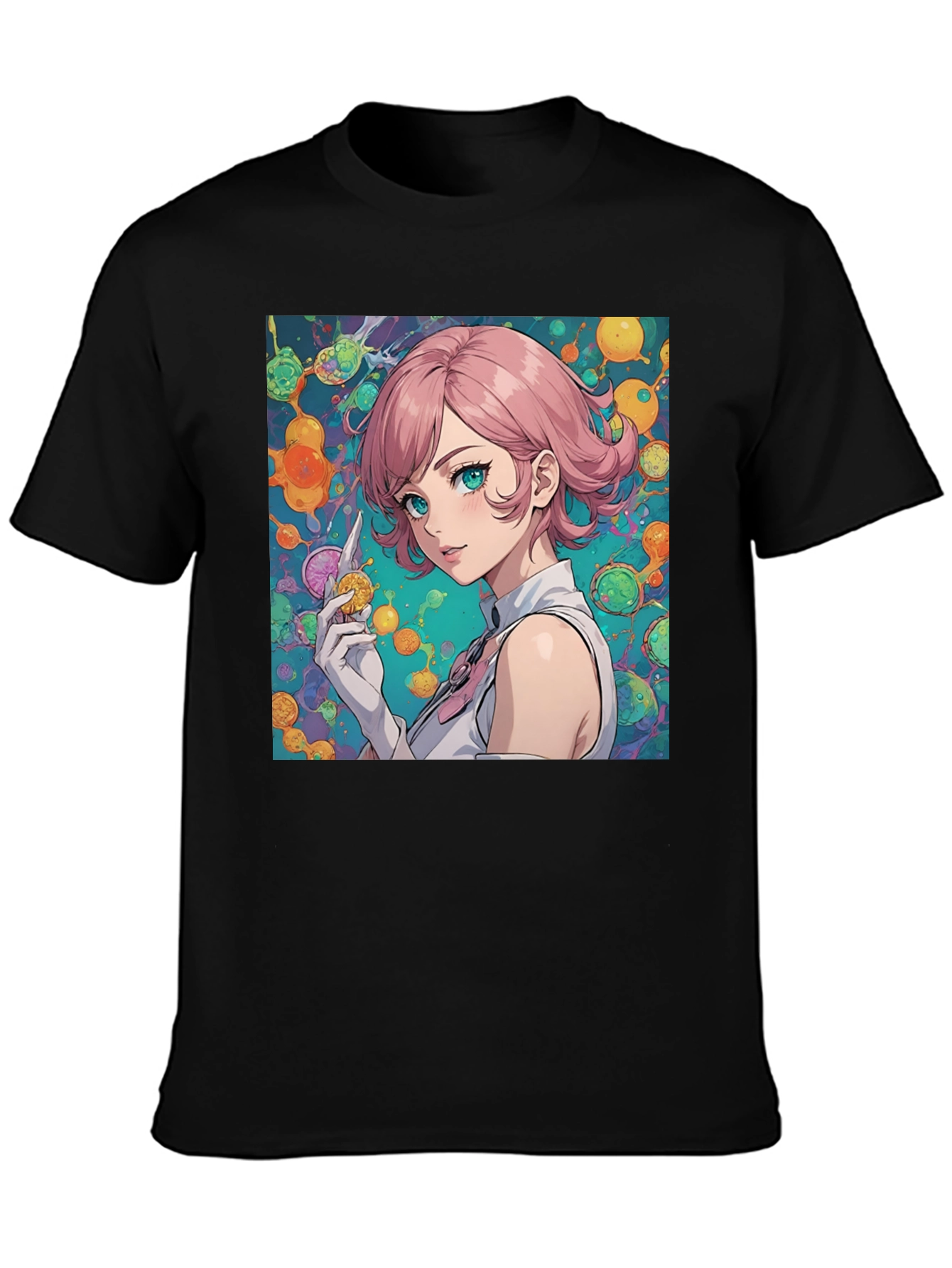 Anime Girl Graphic Tee - Stylish Black T-Shirt