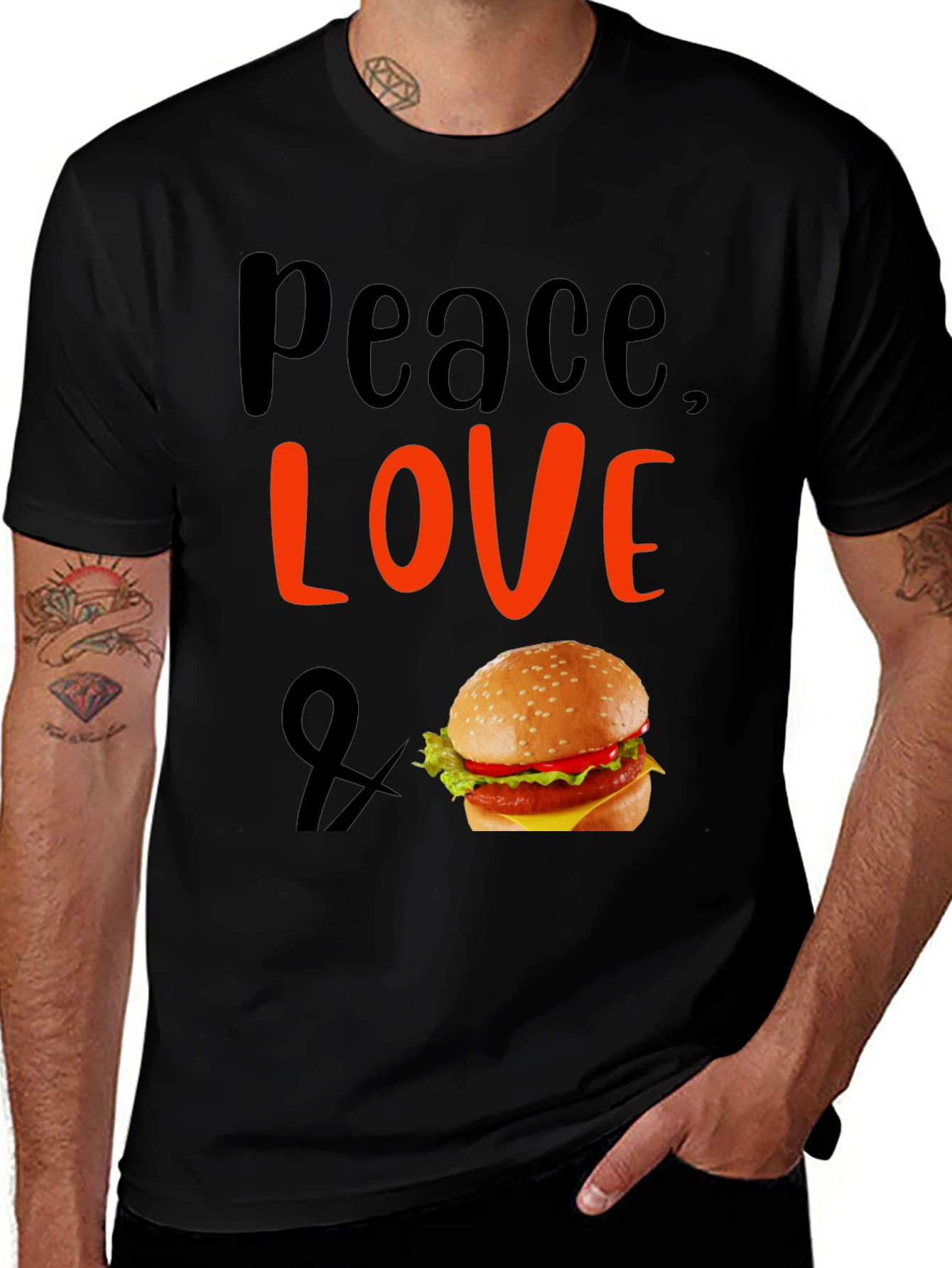 Peace Love and Burger T-Shirt