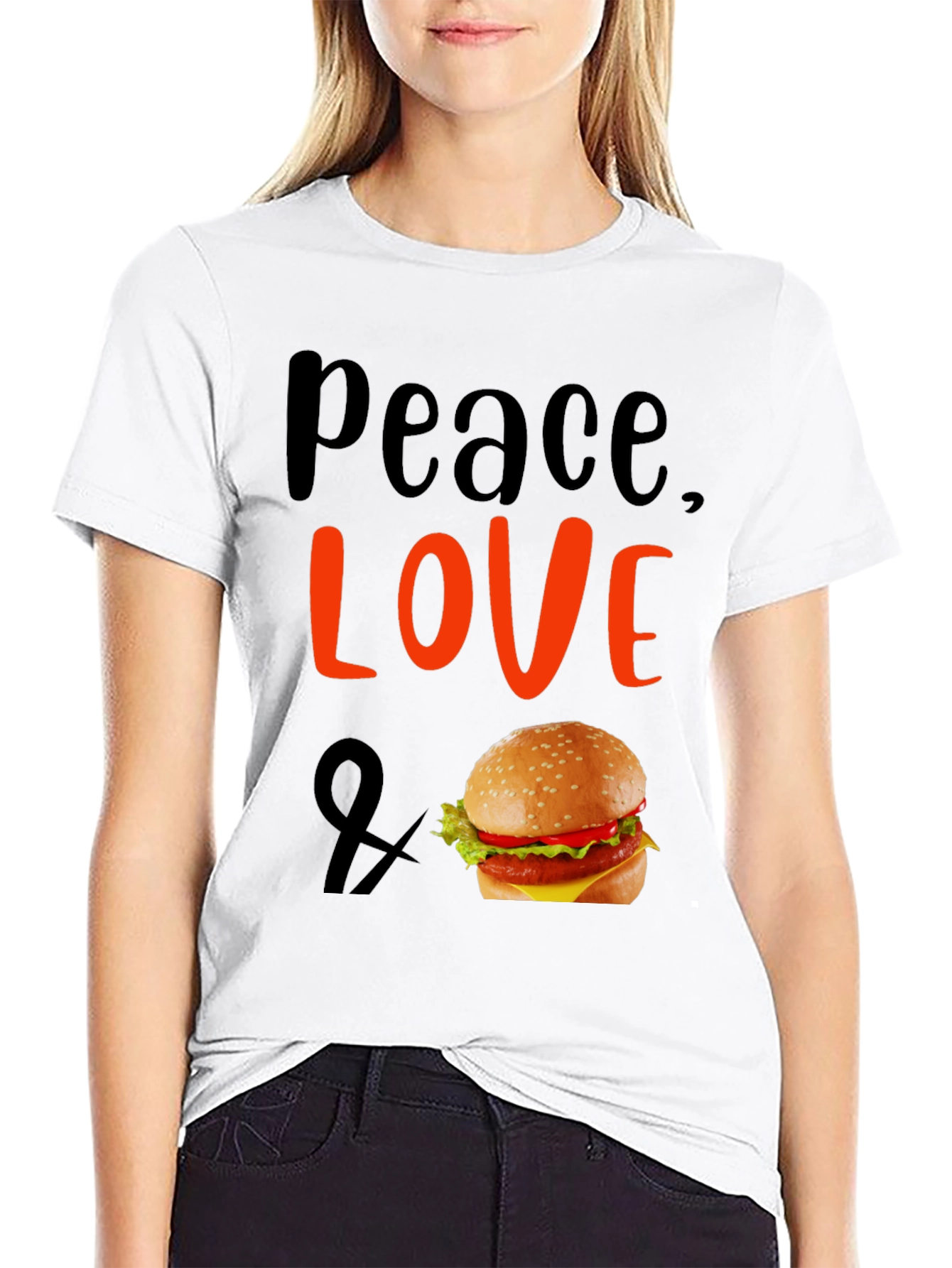 Peace Love and Burger T-Shirt