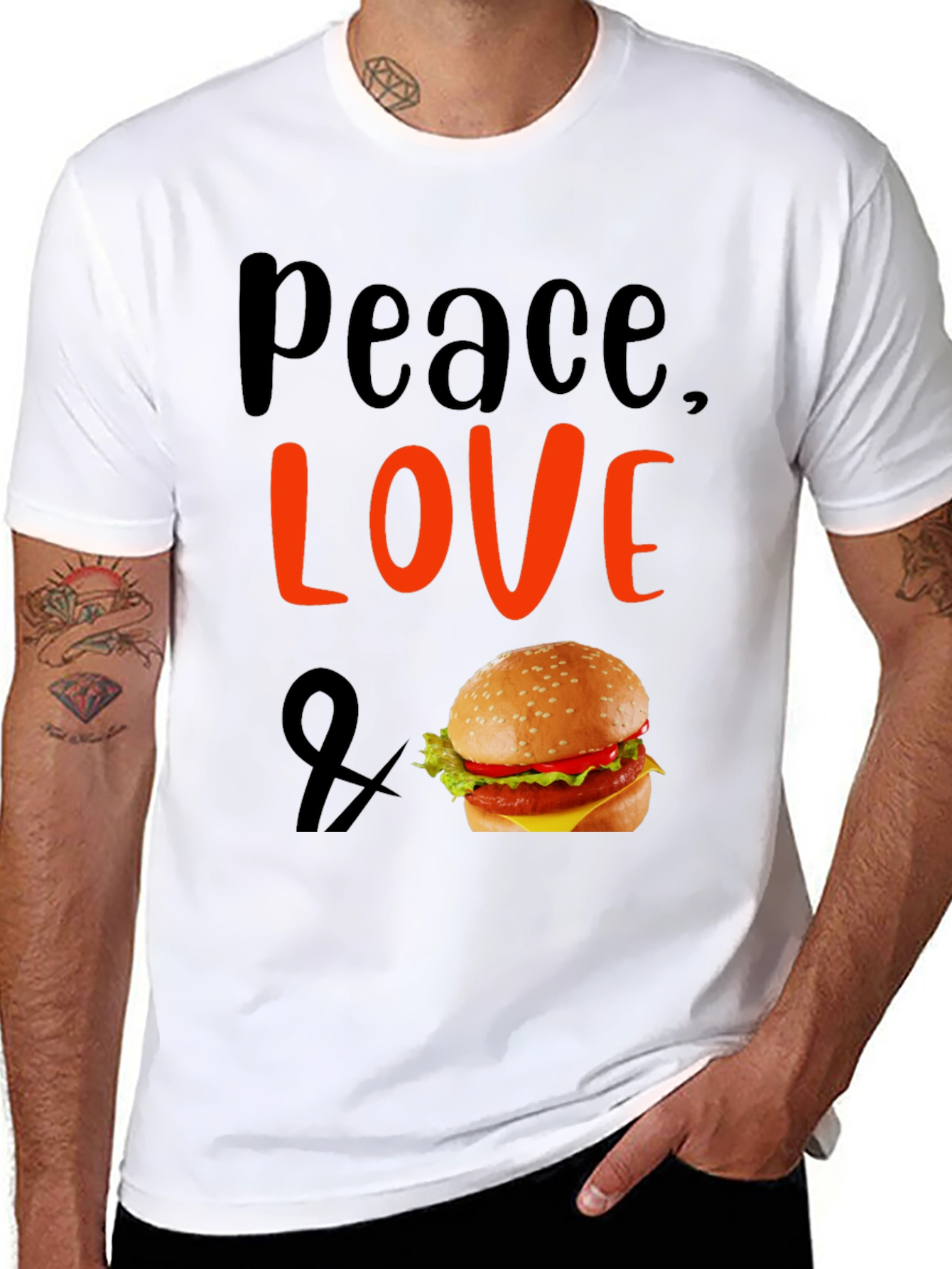 Peace Love and Burger T-Shirt