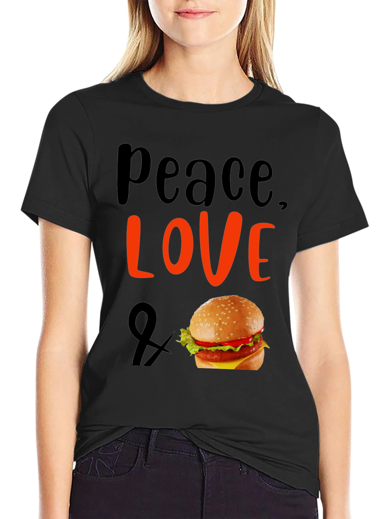 Peace Love and Burger T-Shirt