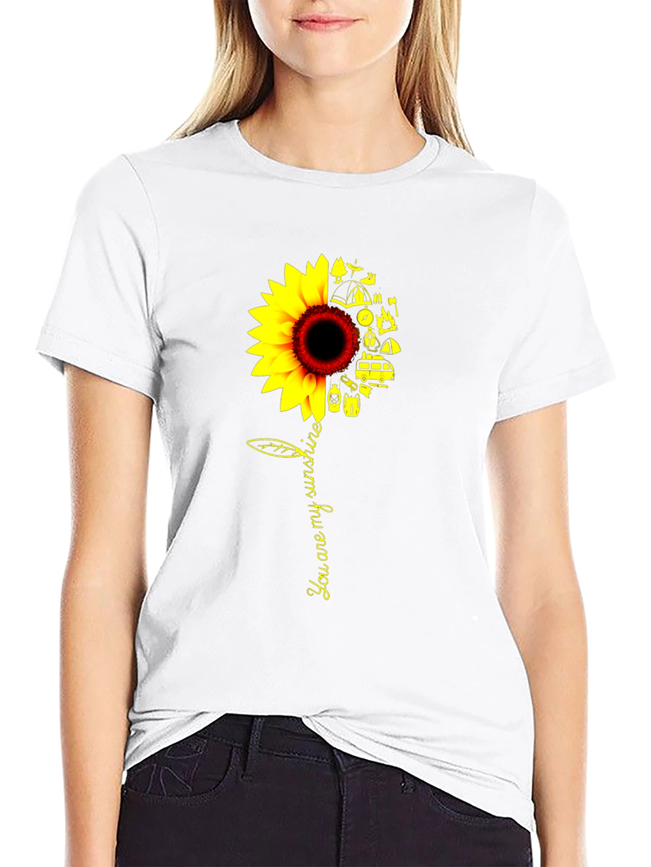 Sunflower Camping T-Shirt - You Are My Sunshine