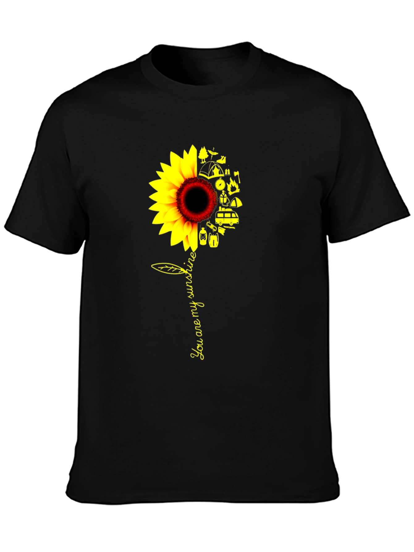 Sunflower Camping T-Shirt - You Are My Sunshine