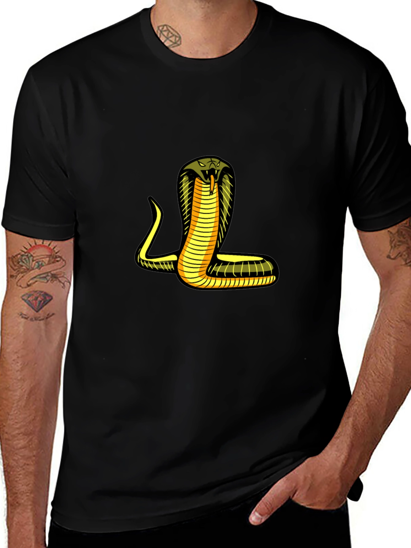 Cobra Graphic Print T-Shirt - Mens Black Tee