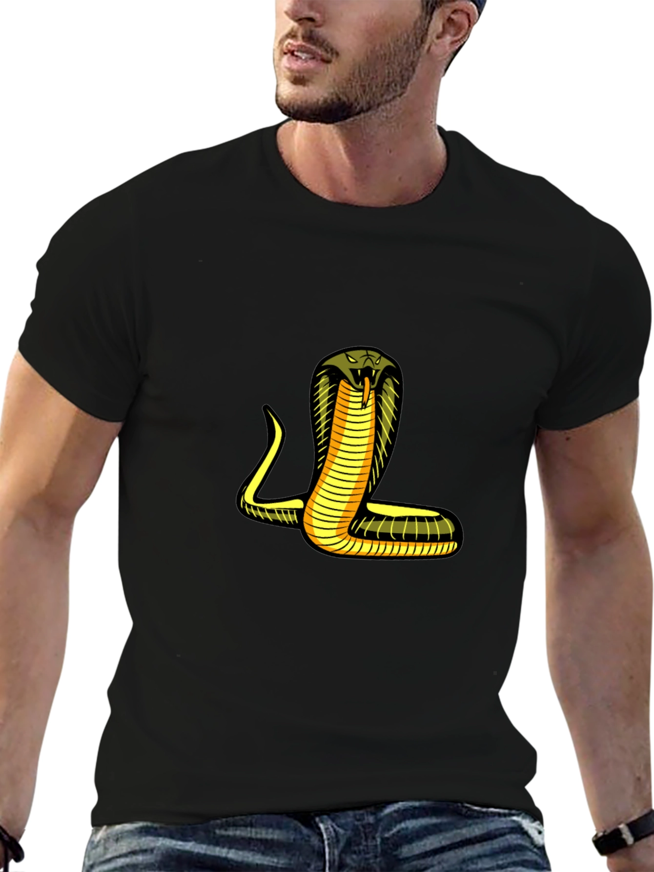 Cobra Graphic Print T-Shirt - Mens Black Tee
