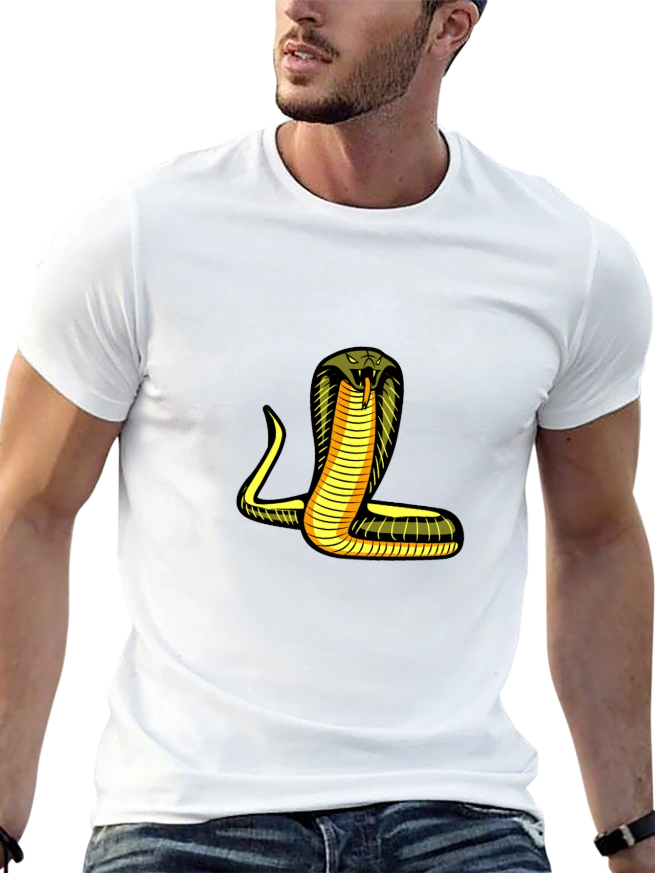 Cobra Graphic Print T-Shirt - Mens Black Tee