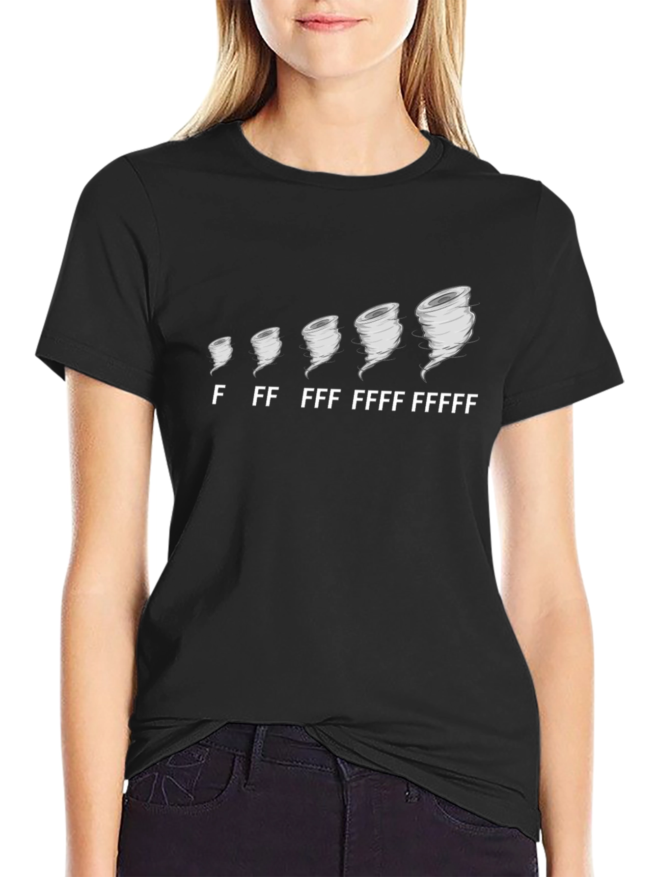 Tornado Intensity Mens Black Graphic T-Shirt