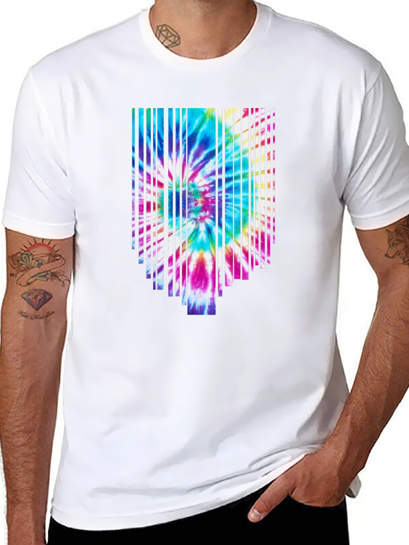 Tie-Dye Burst Graphic Black T-Shirt