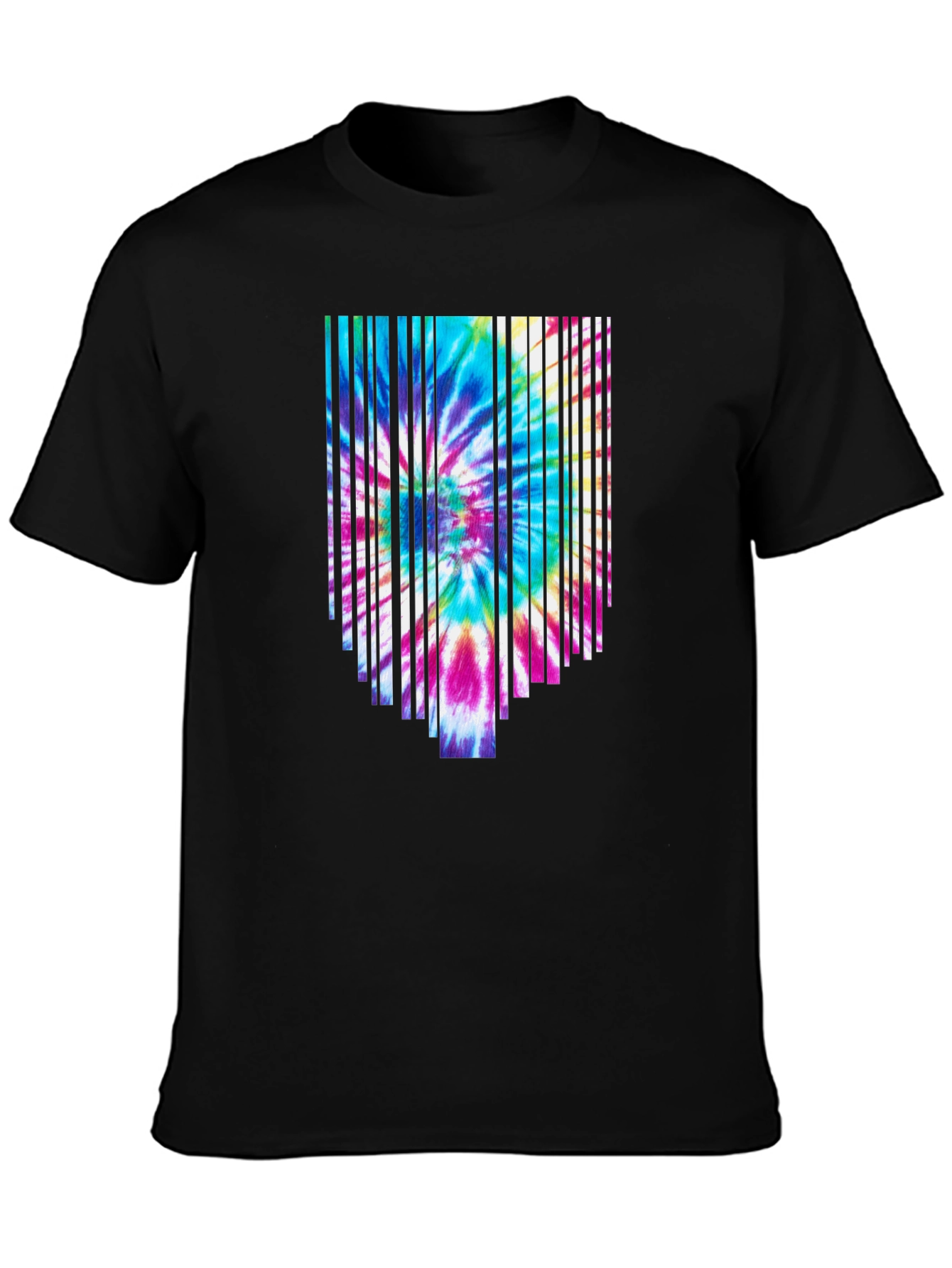 Tie-Dye Burst Graphic Black T-Shirt