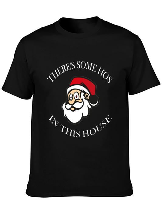 Funny Christmas Santa Theres Some Hos In This House T-Shirt