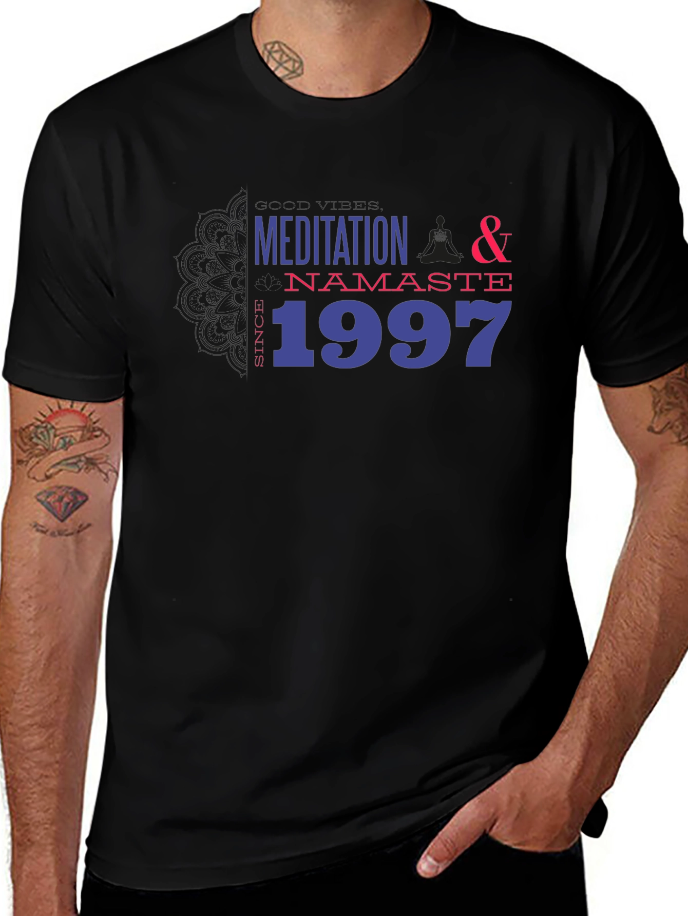 Meditation & Namaste Since 1997 Black T-Shirt