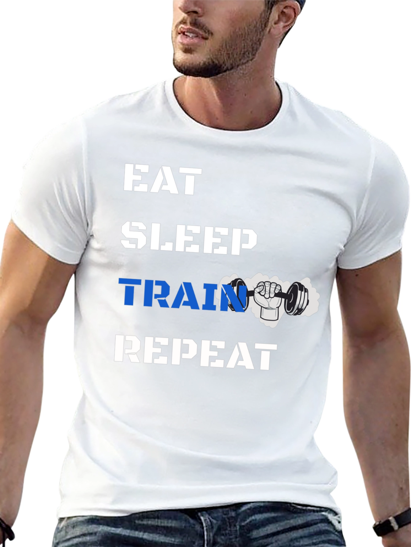 Eat Sleep Train Repeat Gym T-Shirt