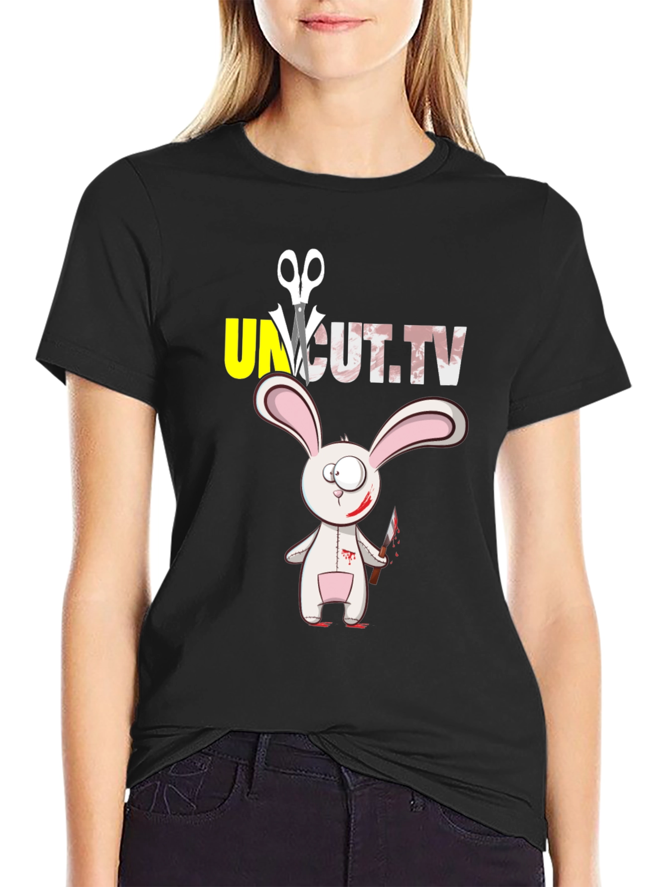 Uncut TV Rabbit Graphic T-Shirt