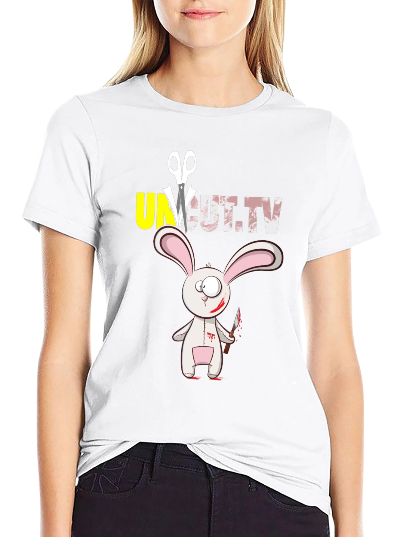 Uncut TV Rabbit Graphic T-Shirt