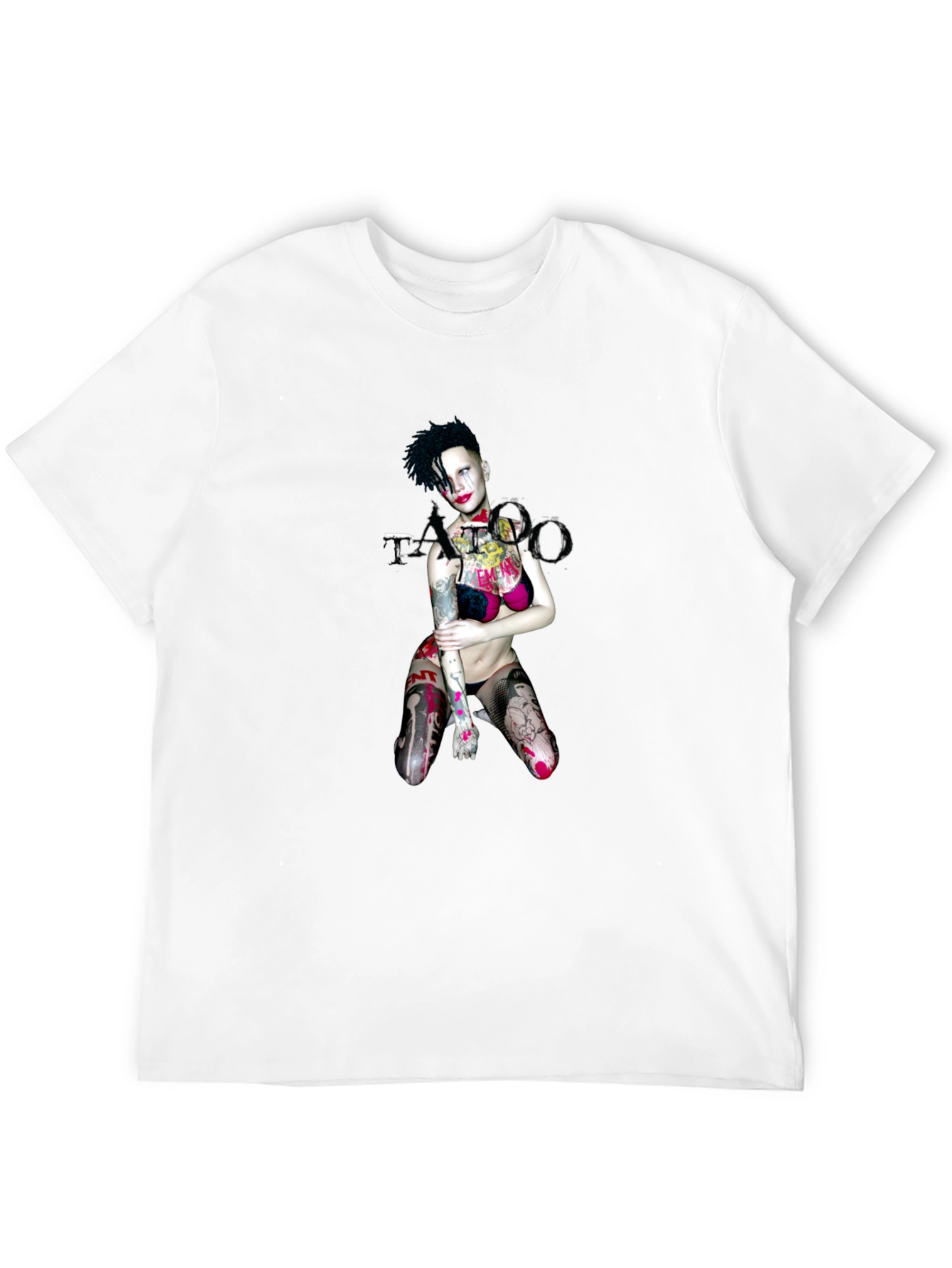 Tattooed Lady Graphic Black T-Shirt
