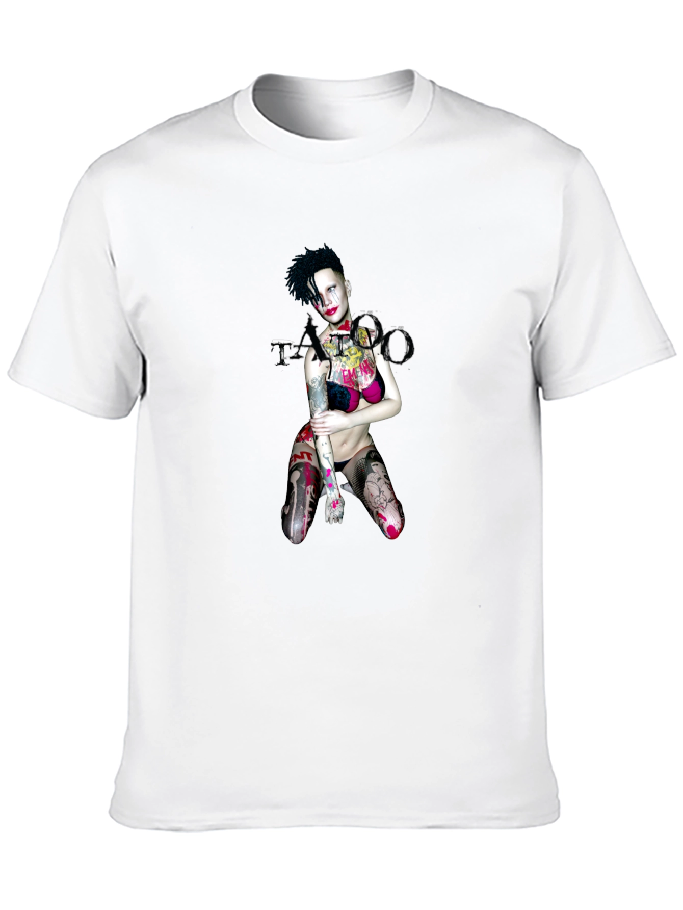 Tattooed Lady Graphic Black T-Shirt