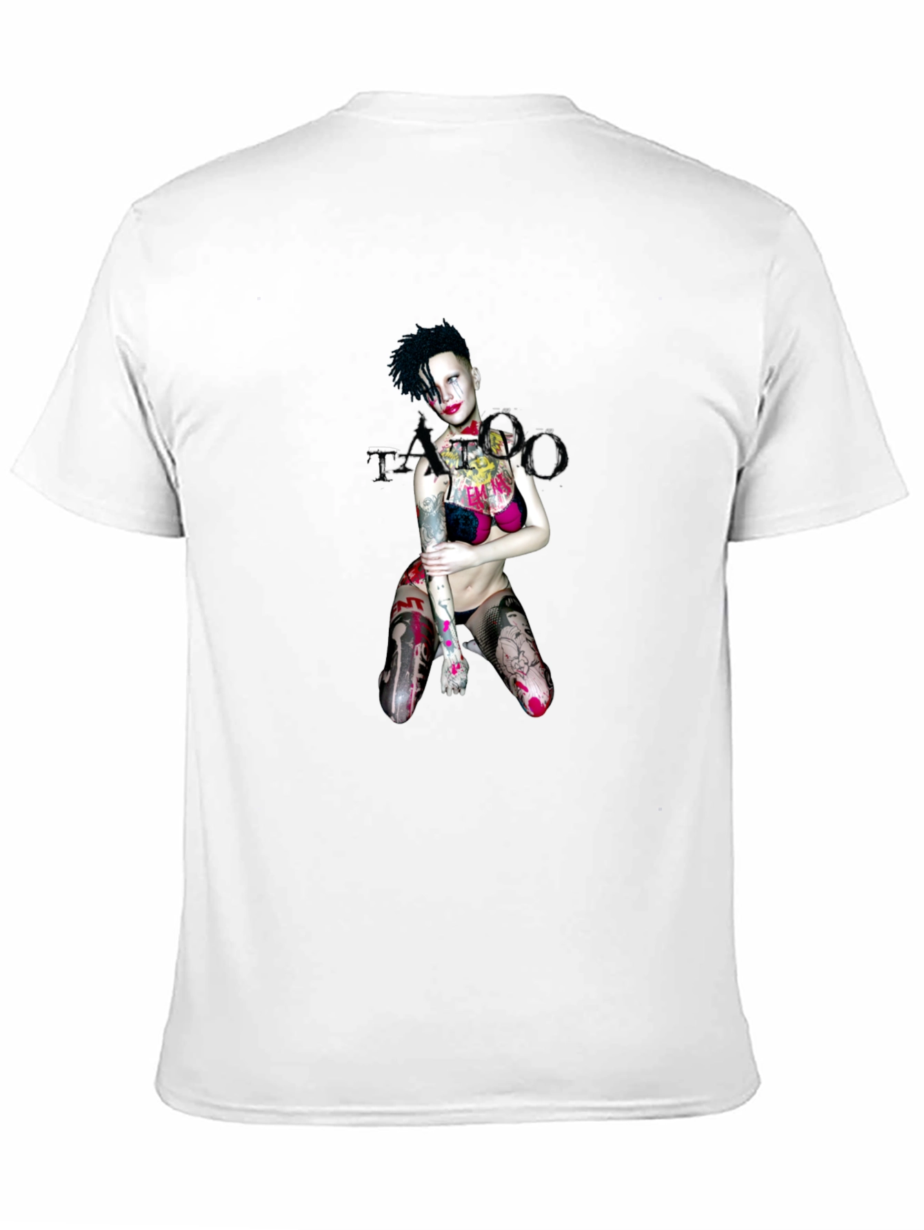 Tattooed Lady Graphic Black T-Shirt