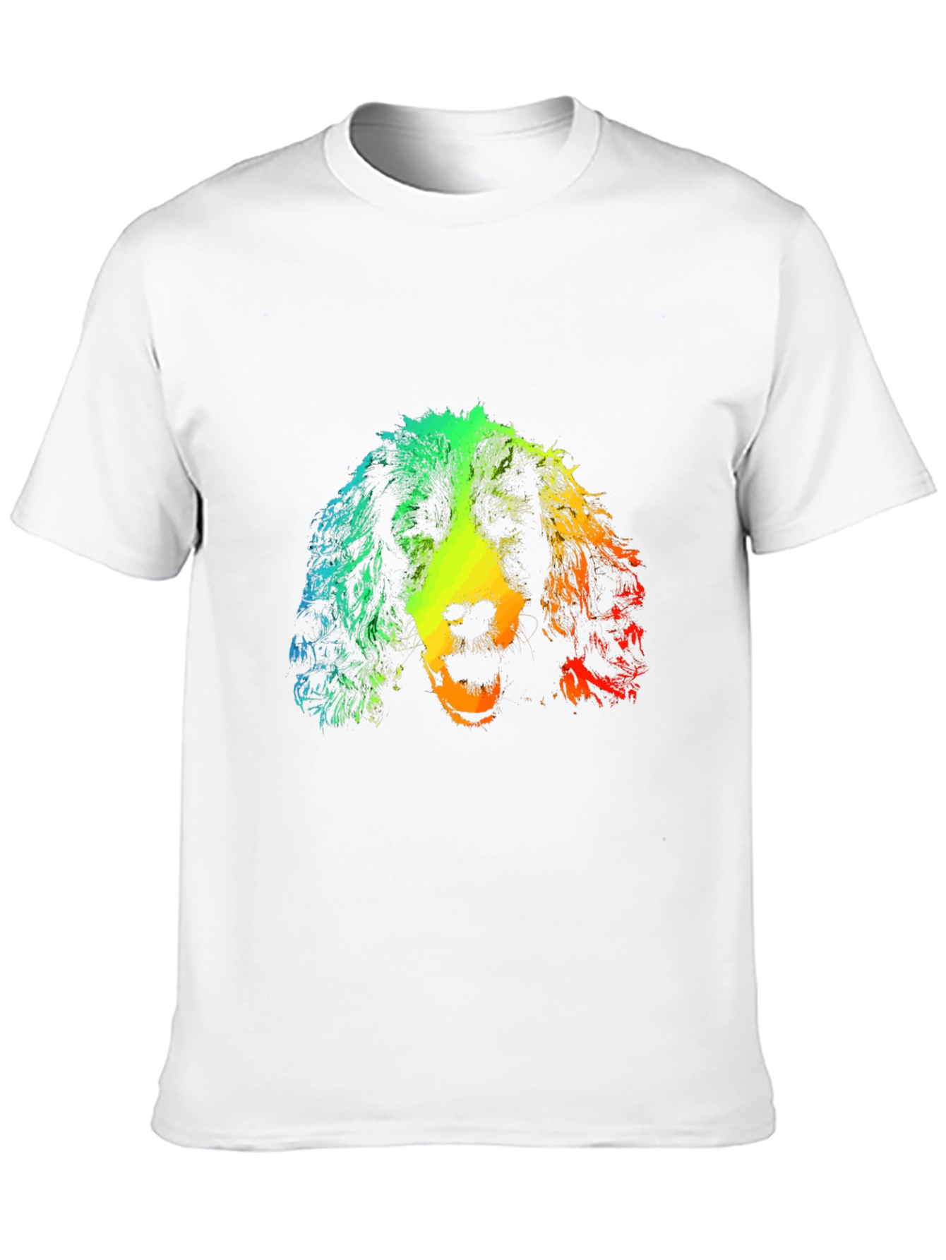 Rainbow Dog Graphic Tee - Black Cotton T-Shirt