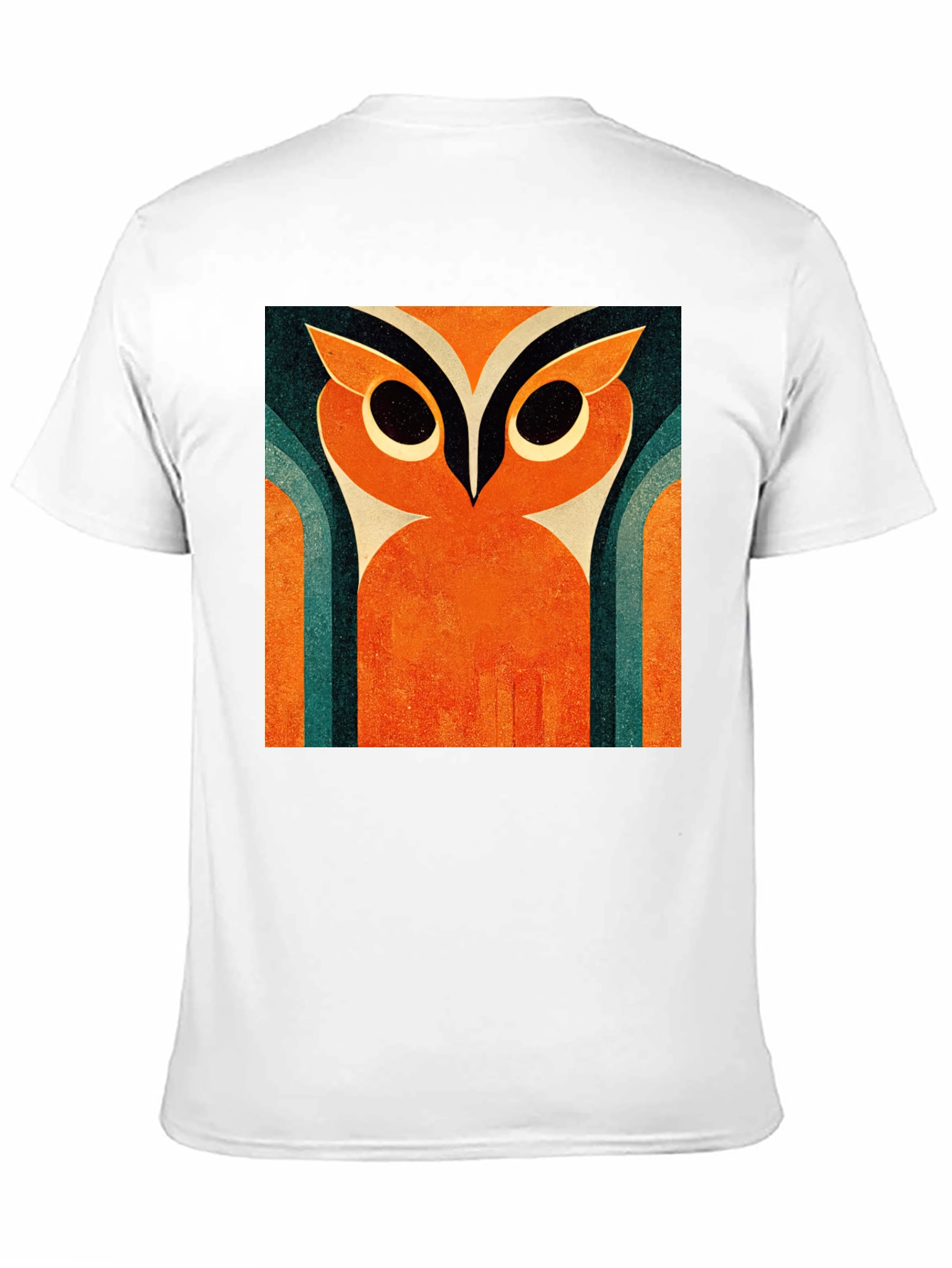 Retro Owl Graphic Tee - Black Cotton T-Shirt