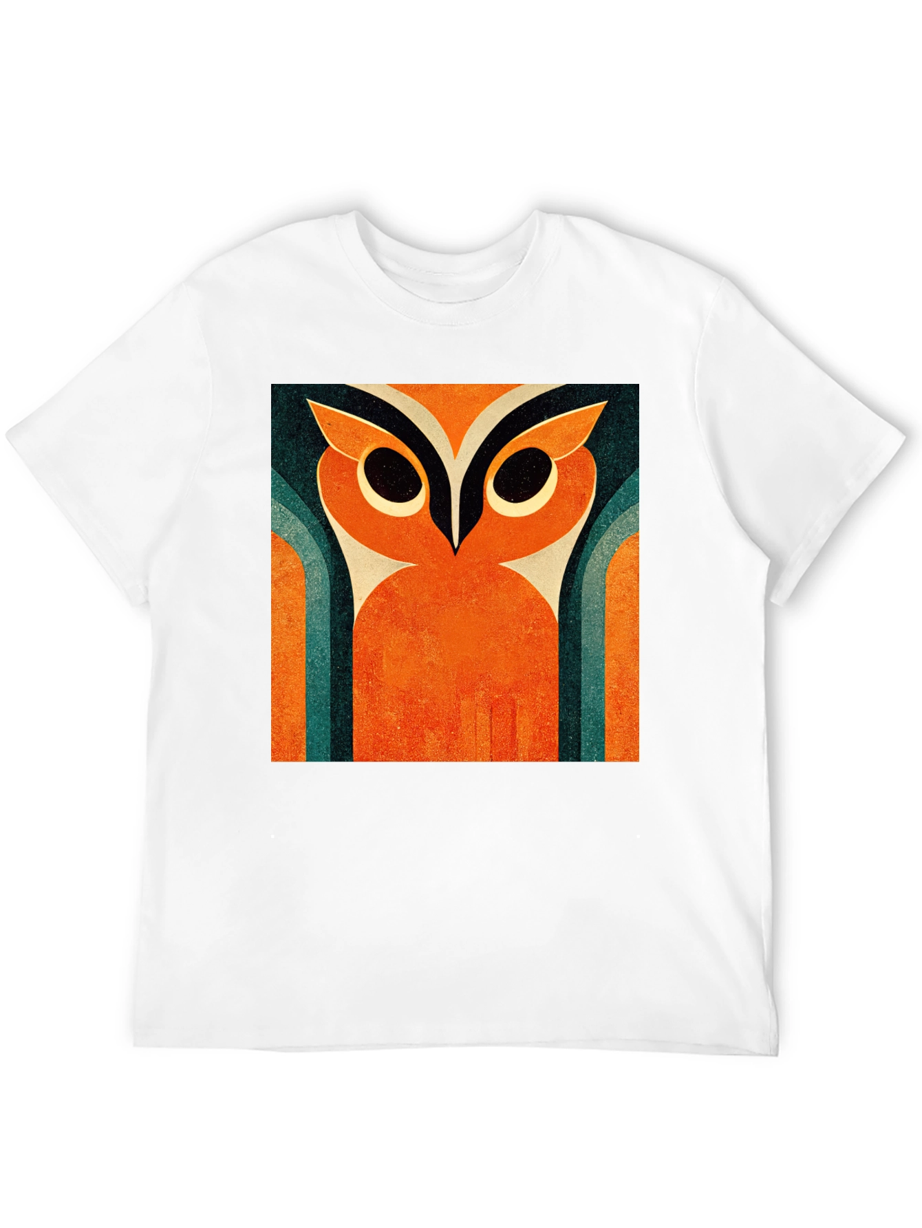Retro Owl Graphic Tee - Black Cotton T-Shirt