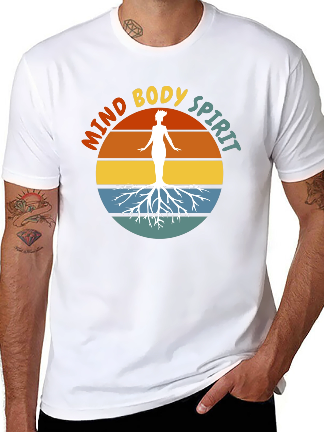 Mind Body Spirit Tee - Graphic Print Black T-Shirt
